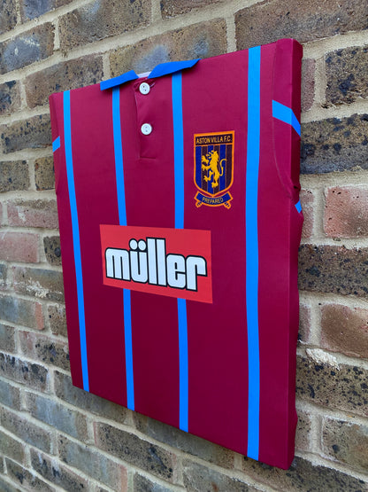 Aston Villa 1994 Retro Home Shirt Memorabilia Canvas