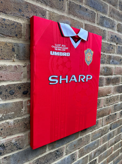 Manchester United 1999 champions league final shirt memorabilia canvas