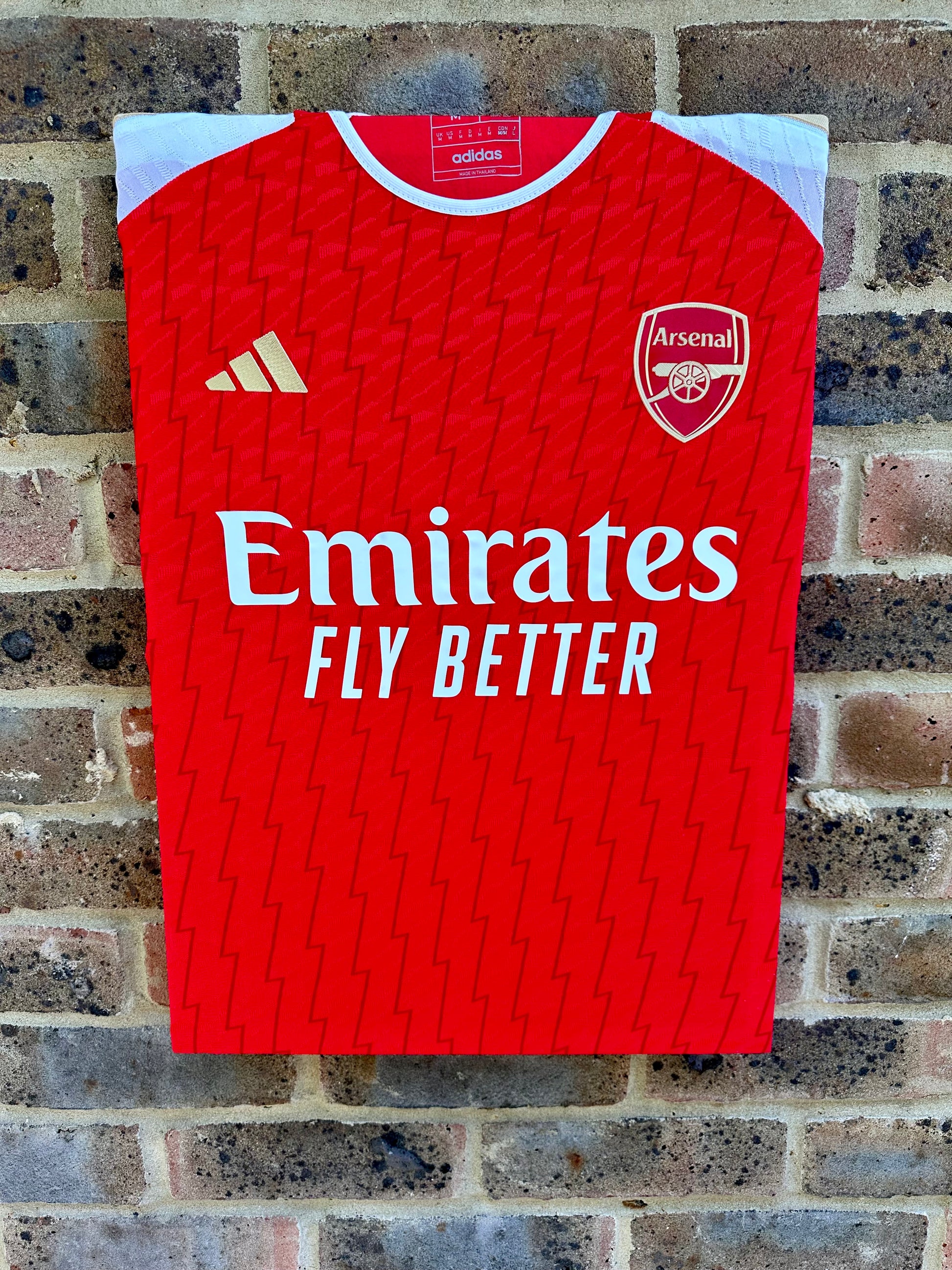 Arsenal home football shirt memorabilia canvas