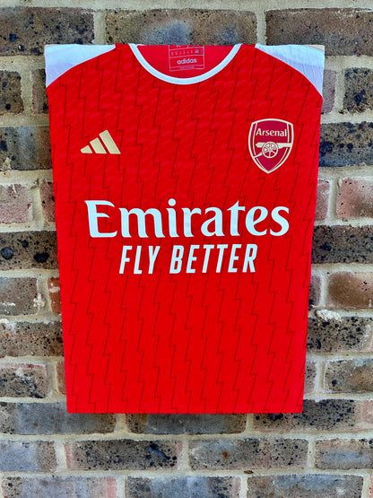 Arsenal home football shirt memorabilia canvas