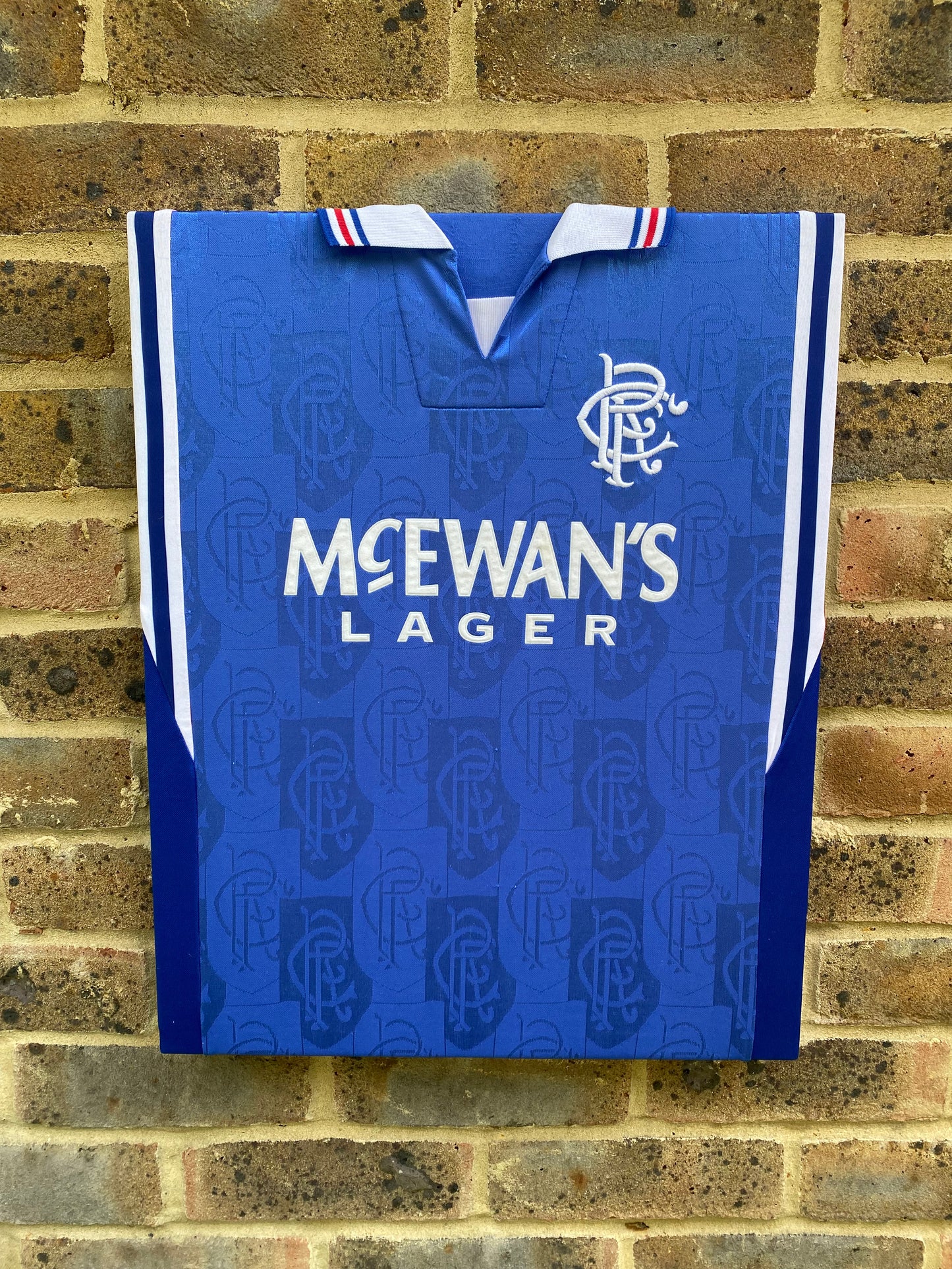 Rangers 1995/96 home shirt memorabilia canvas