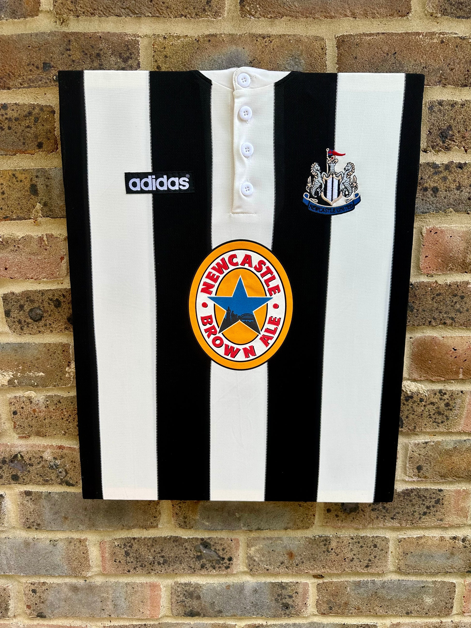 Newcastle United 1995/96 Retro Home Shirt Memorabilia Canvas