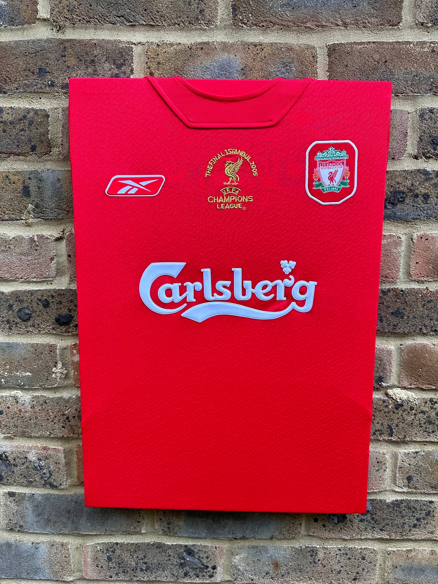 Liverpool retro champions league Istanbul football shirt memorabilia canvas