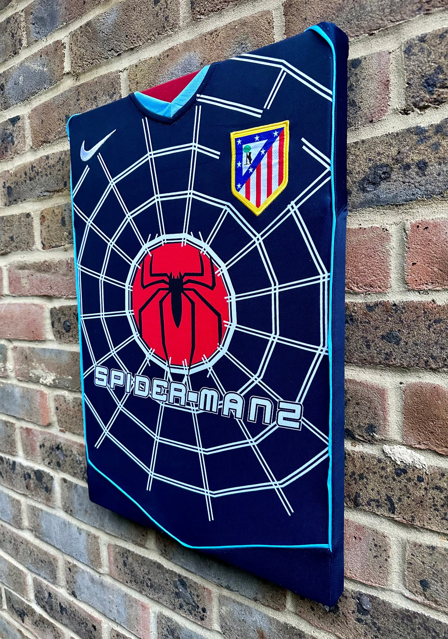 Athletico Madrid spiderman football shirt memorabilia canvas