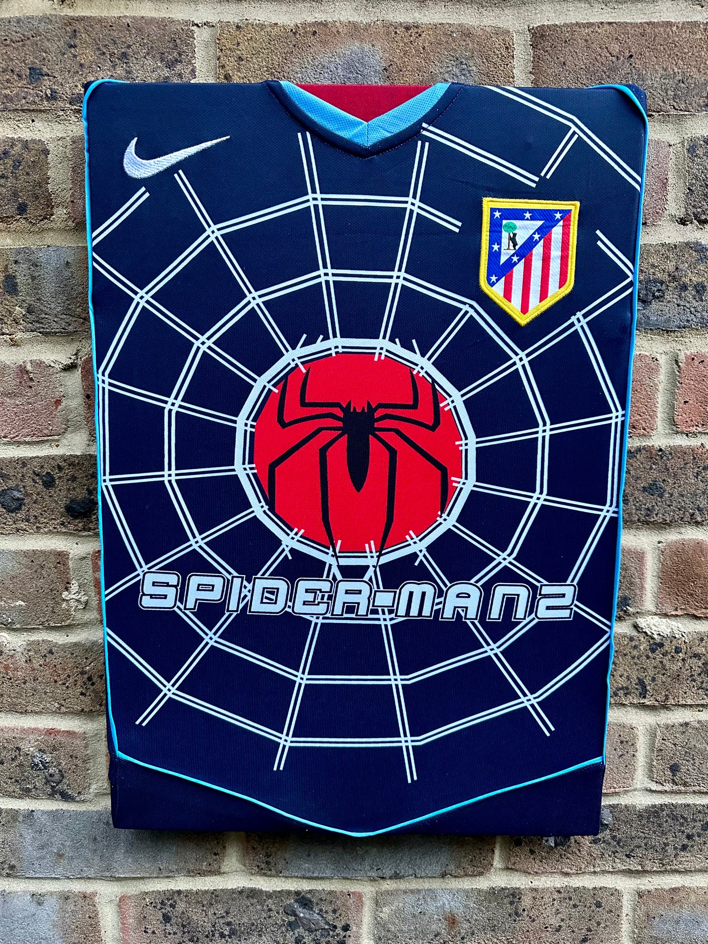 Athletico Madrid spiderman football shirt memorabilia canvas