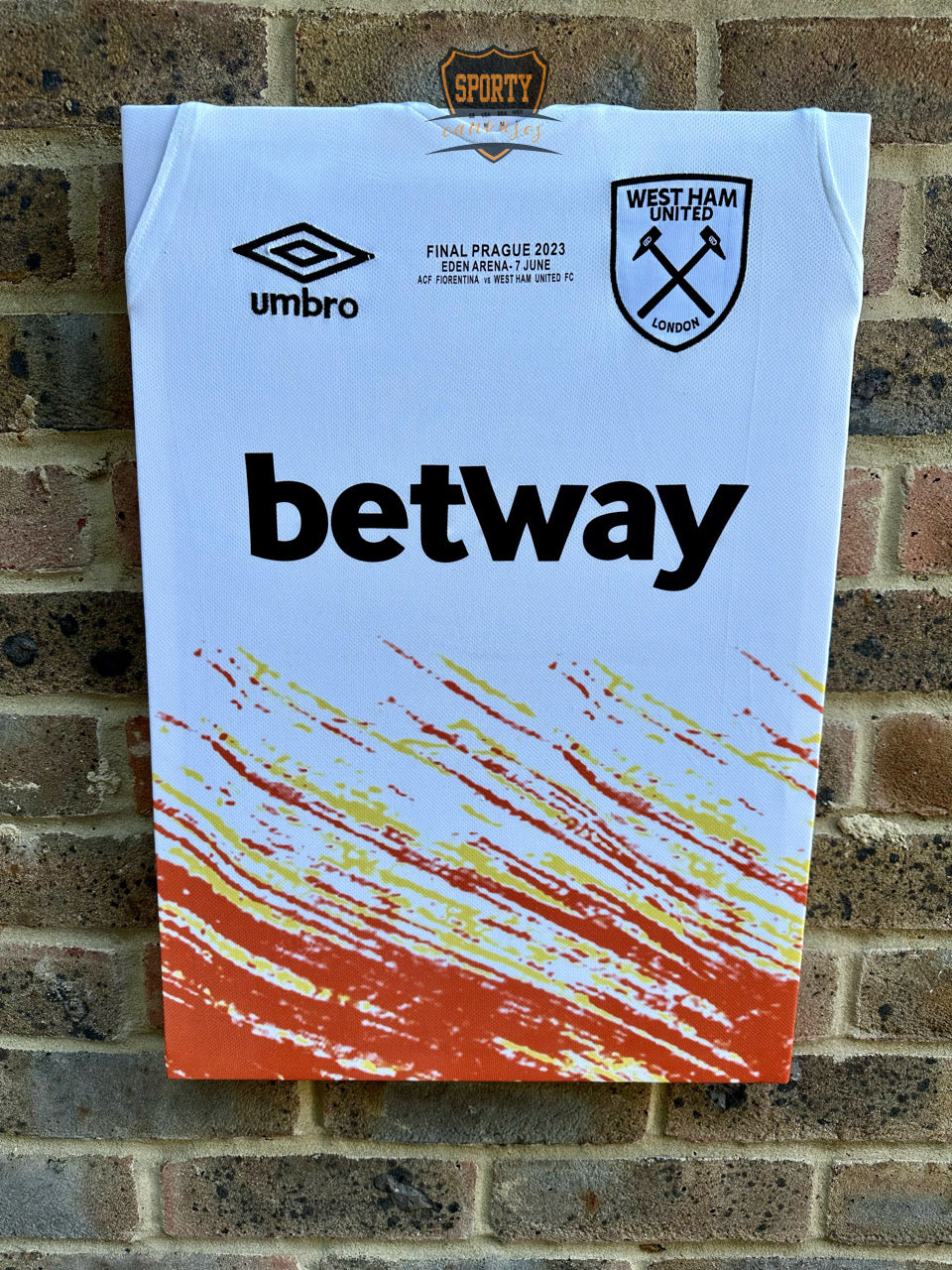 West Ham United Europa conference league football shirt memorabilia canvas