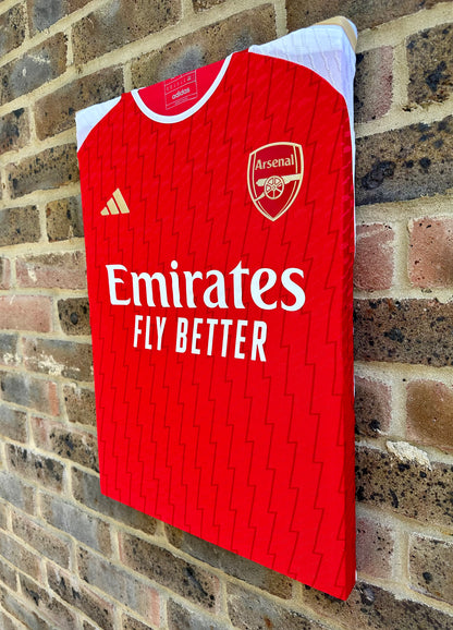 Arsenal home football shirt memorabilia canvas