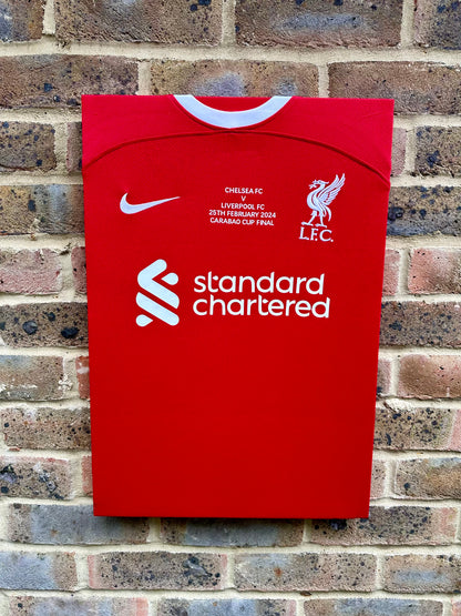 Liverpool carabao cup final shirt memorabilia canvas