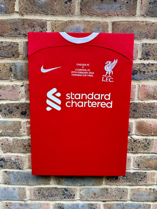 Liverpool carabao cup final shirt memorabilia canvas