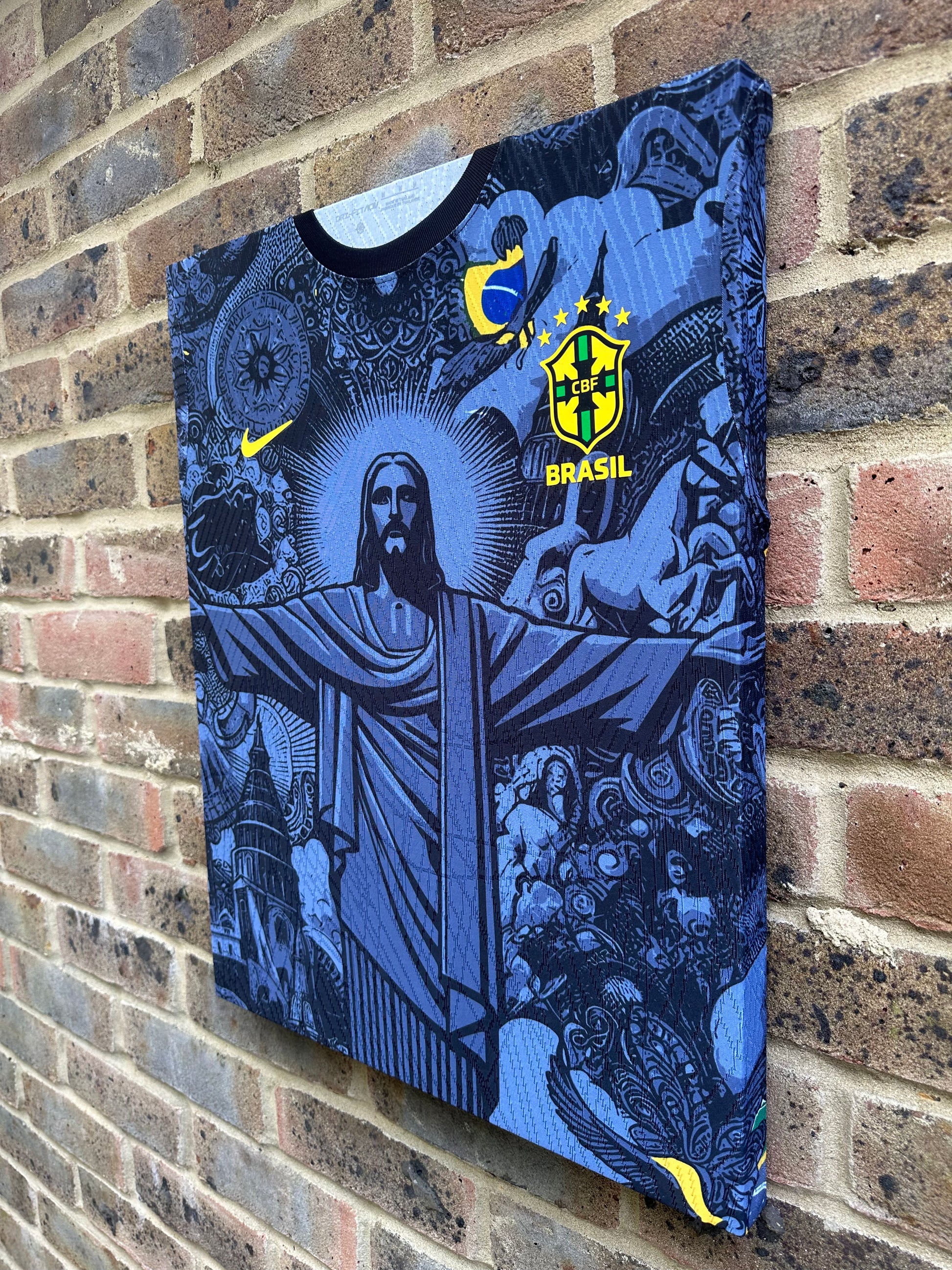 Brazil Christ The Redeemer Football Shirt Memorabilia Canvas