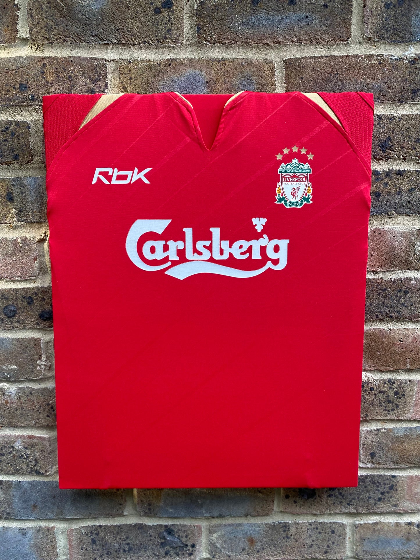 Liverpool 2005/06 home shirt memorabilia canvas