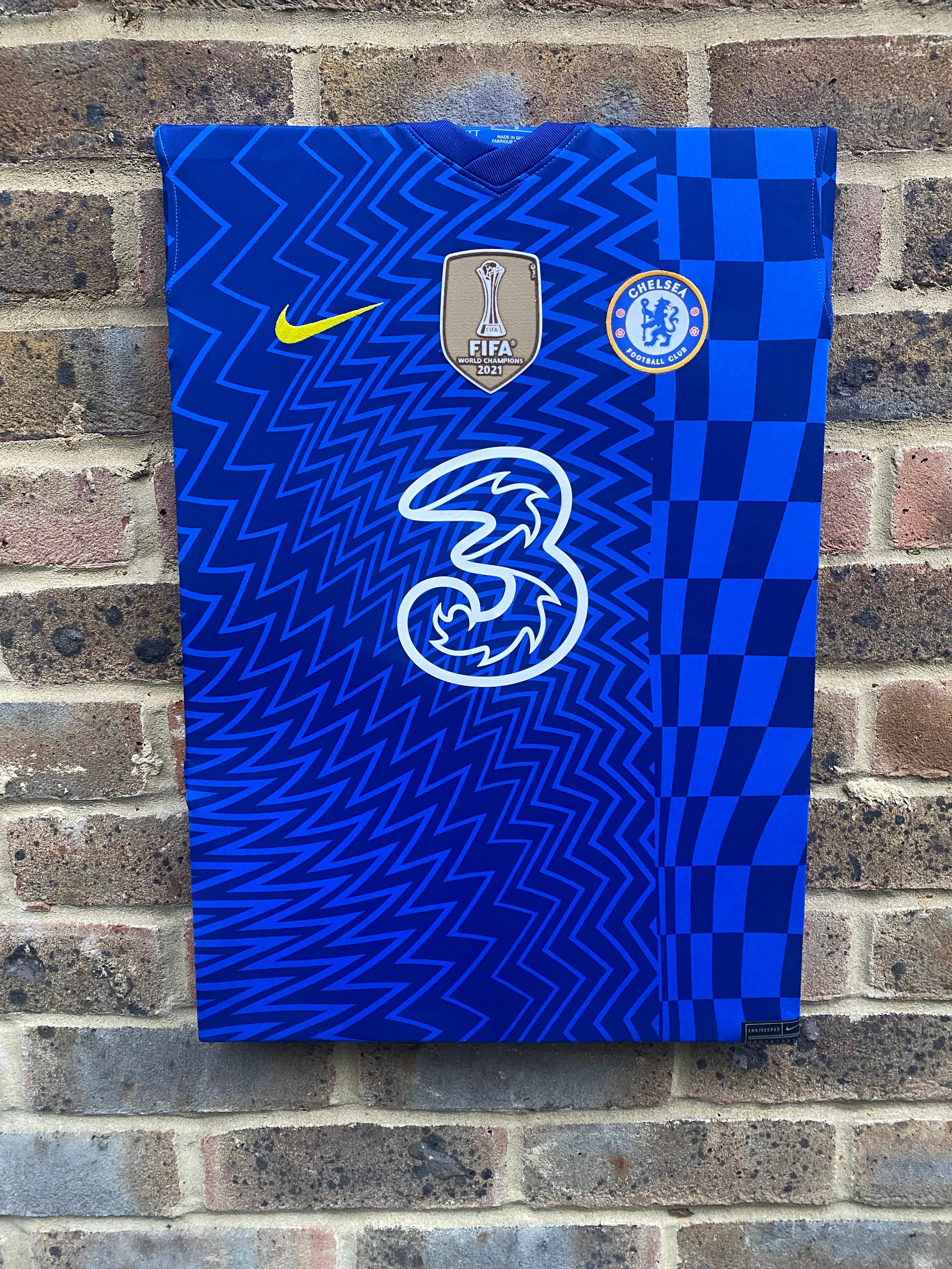 Chelsea 2021/22 Home Shirt Club World Cup Winner Patch Memorabilia Canvase