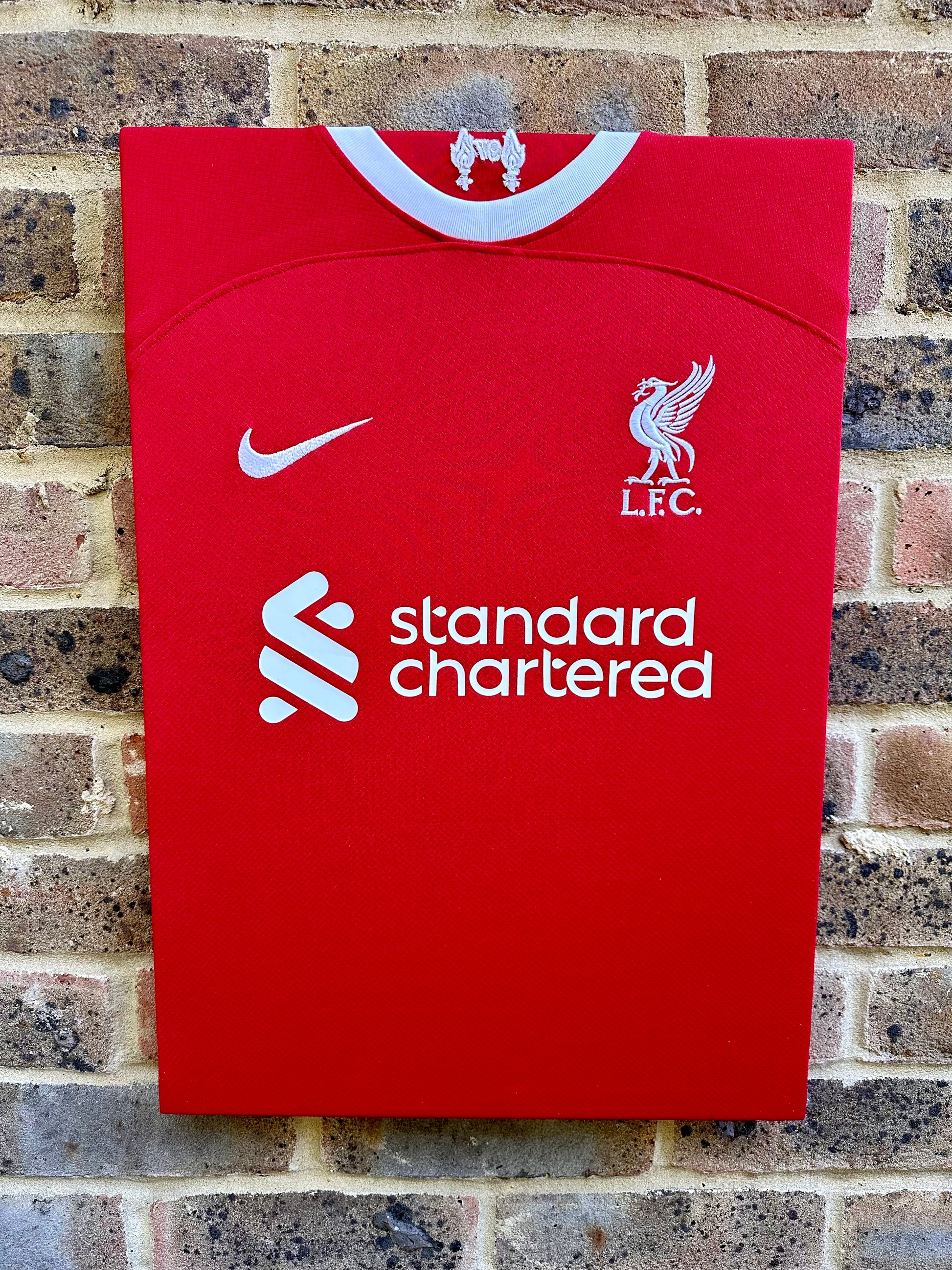 Liverpool home football shirt memorabilia canvas