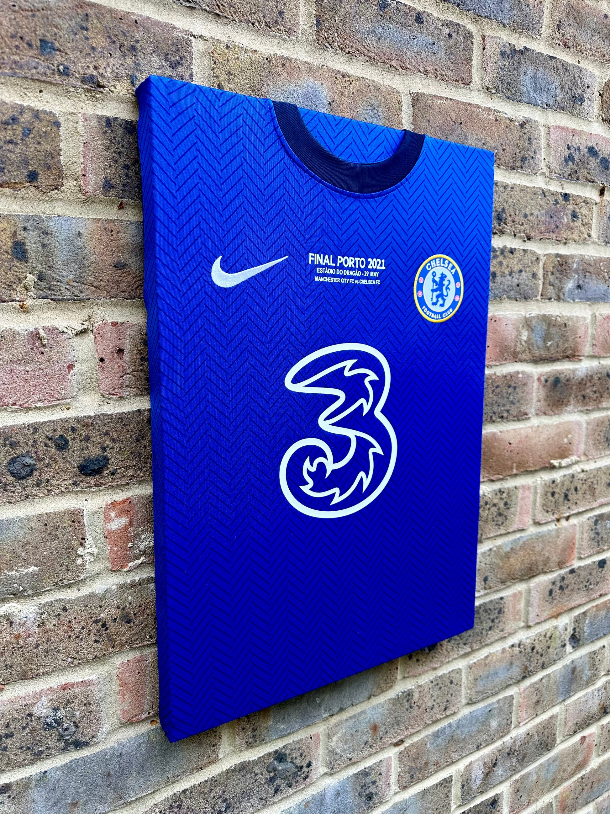 Chelsea 2020/21 Champions league final shirt memorabilia canvas