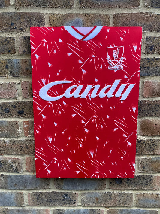 Liverpool 1989/91 home shirt memorabilia canvas