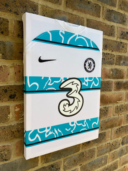 Chelsea 2022/23 Away Shirt Memorabilia Canvas