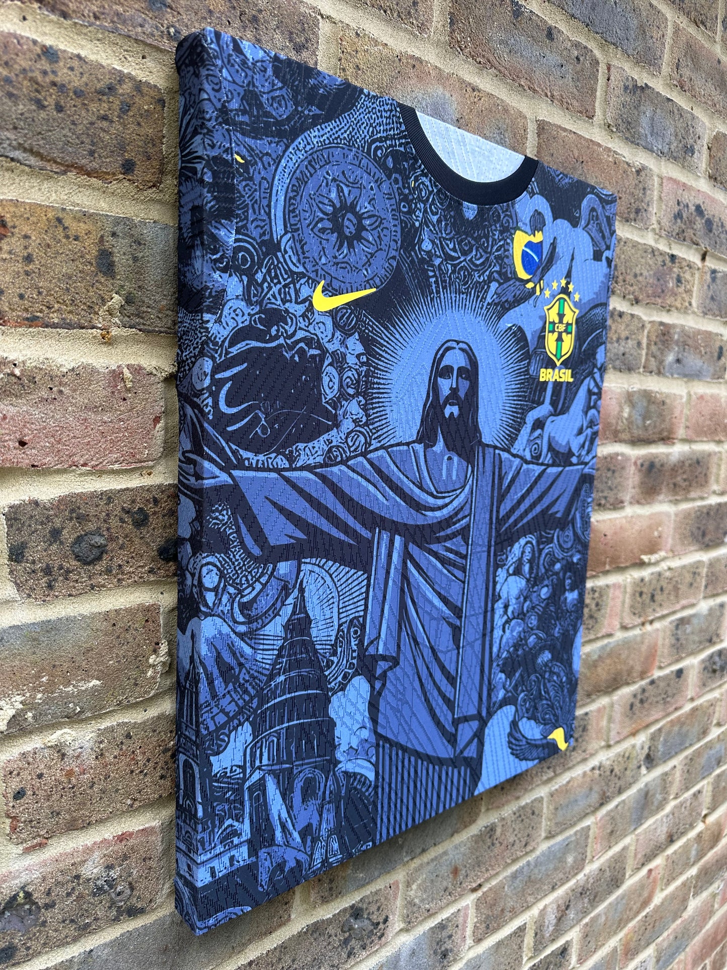 Brazil Christ The Redeemer Football Shirt Memorabilia Canvas