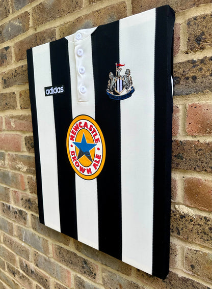 Newcastle United 1995/96 Retro Home Shirt Memorabilia Canvas