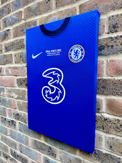 Chelsea 2020/21 Champions league final shirt memorabilia canvas