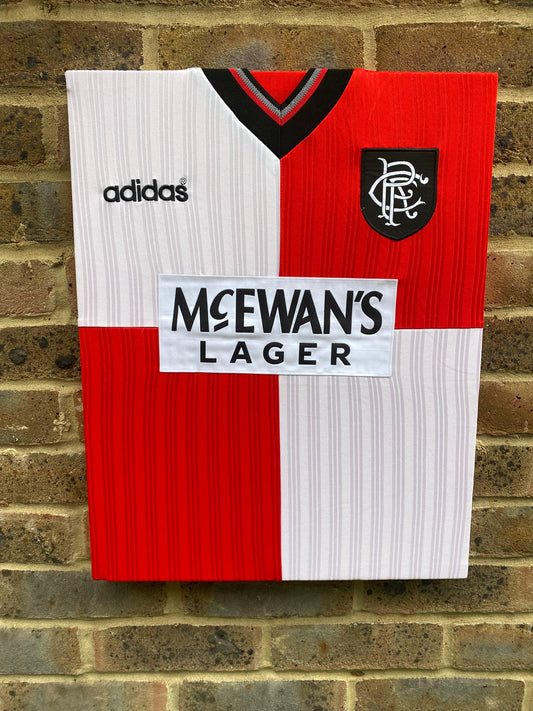 Rangers 1995/96 Away Shirt Memorabilia Canvas