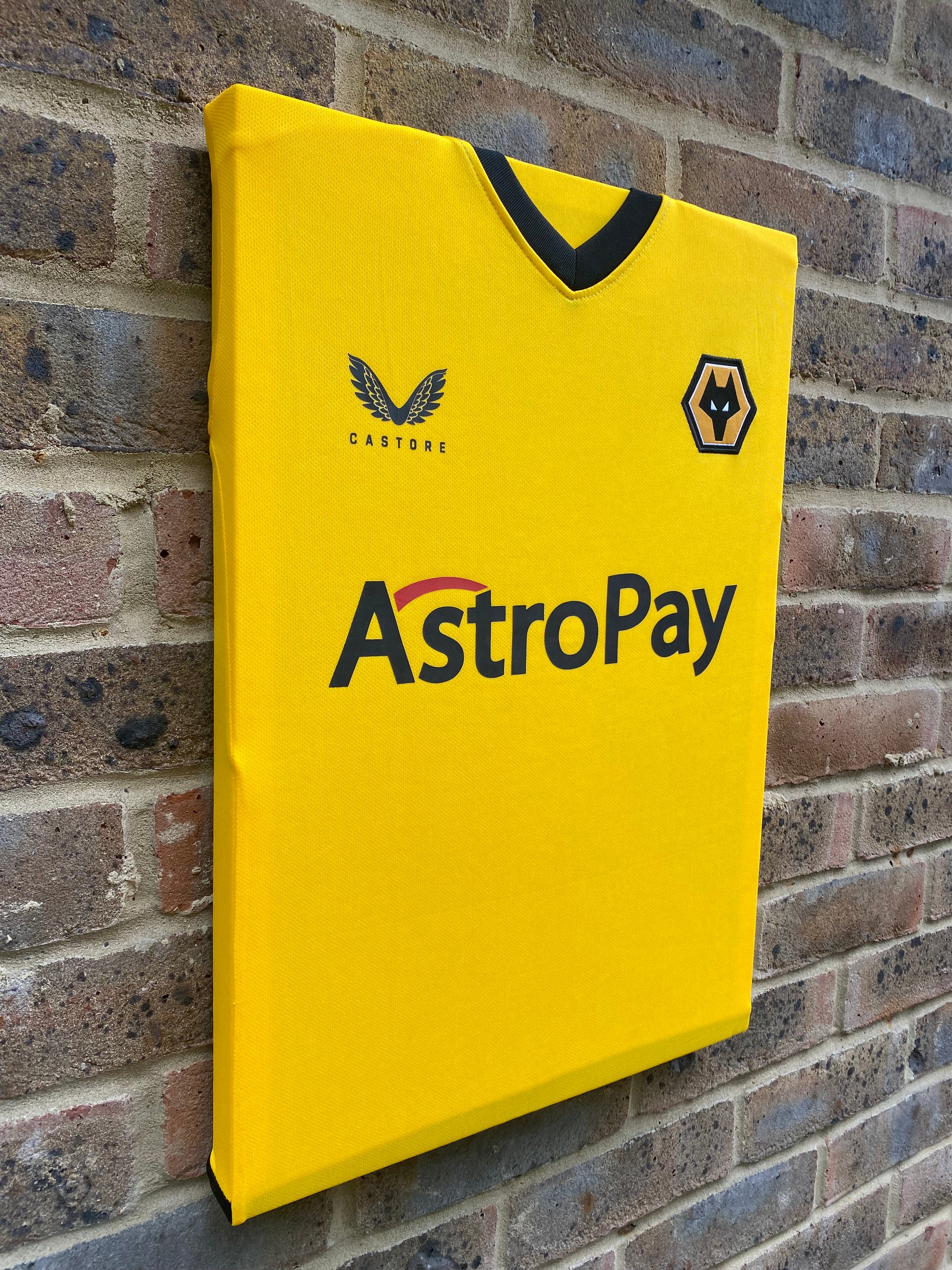 Wolves 2022/23 home shirt memorabilia canvas 