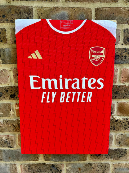 Arsenal home football shirt memorabilia canvas