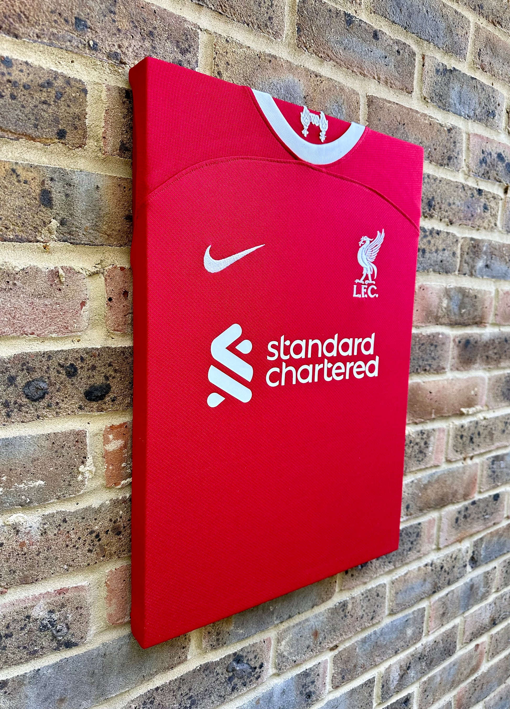 Liverpool home football shirt memorabilia canvas