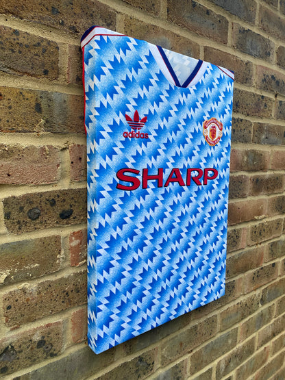 Manchester United 1990/92 retro away snowflake shirt memorabilia canvas