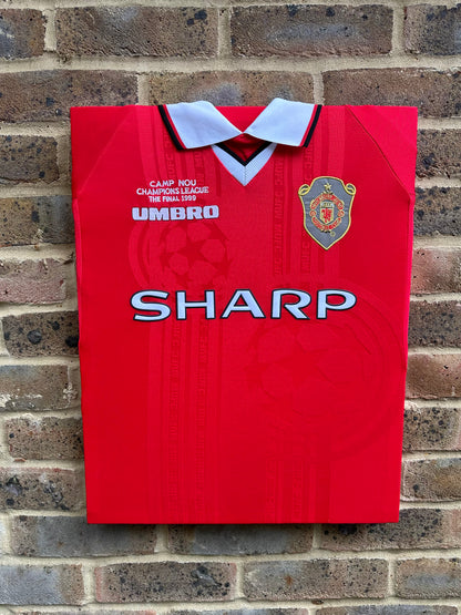 Manchester United 1999 champions league final shirt memorabilia canvas