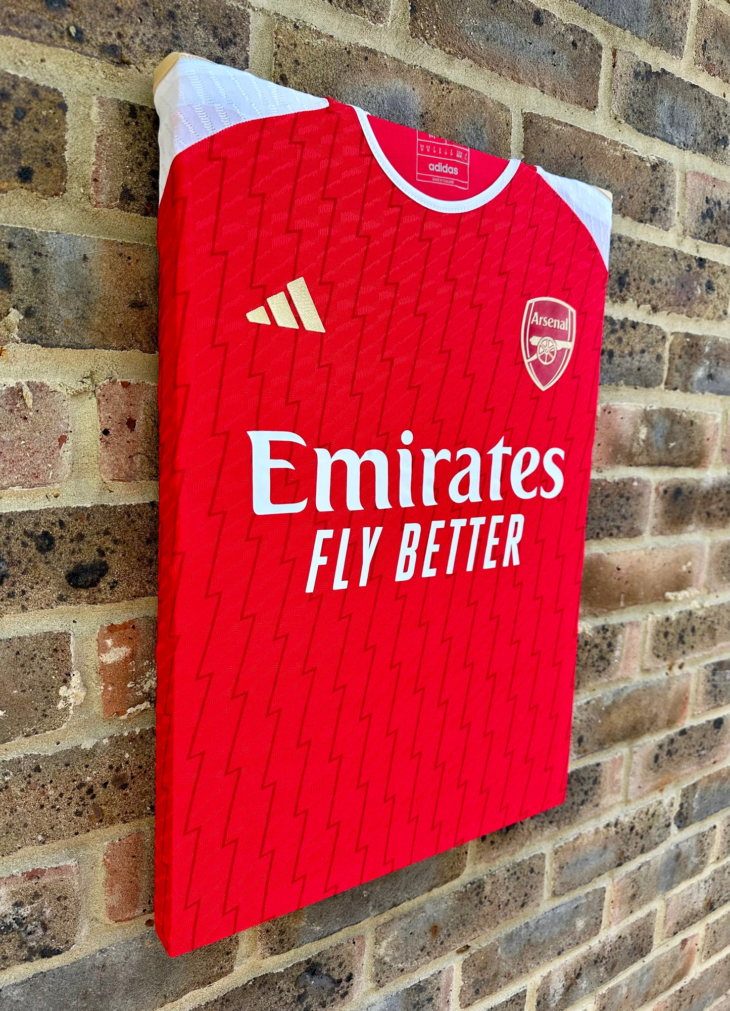 Arsenal home football shirt memorabilia canvas