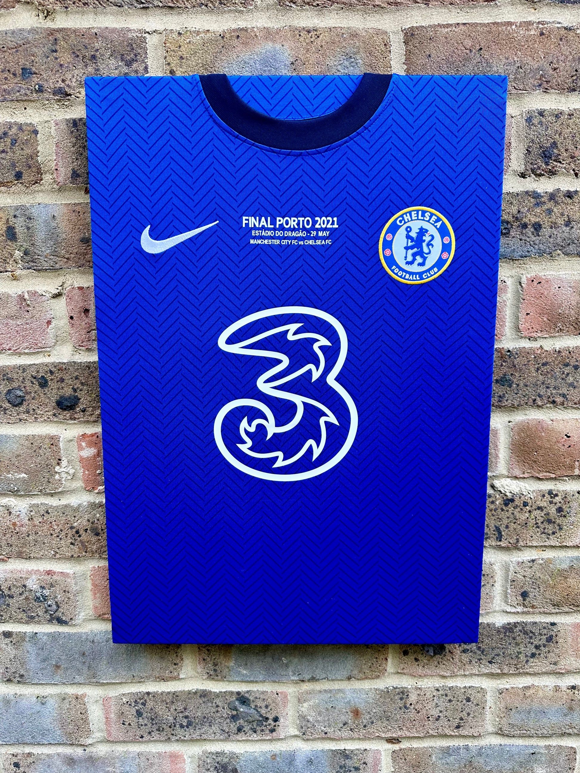 Chelsea 2020/21 Champions league final shirt memorabilia canvas