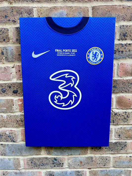 Chelsea 2020/21 Champions league final shirt memorabilia canvas