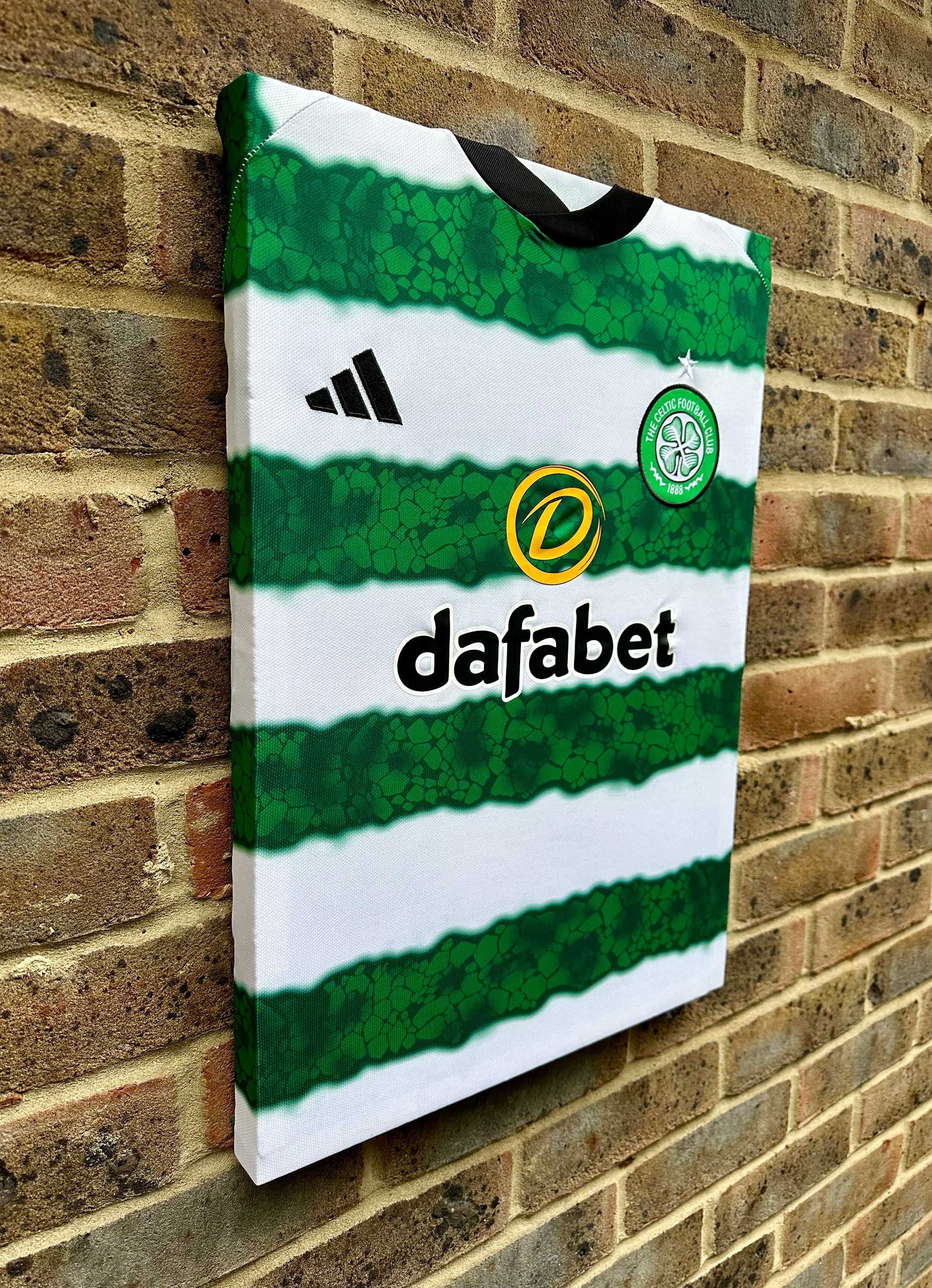 Celtic football shirt memorabilia canvas