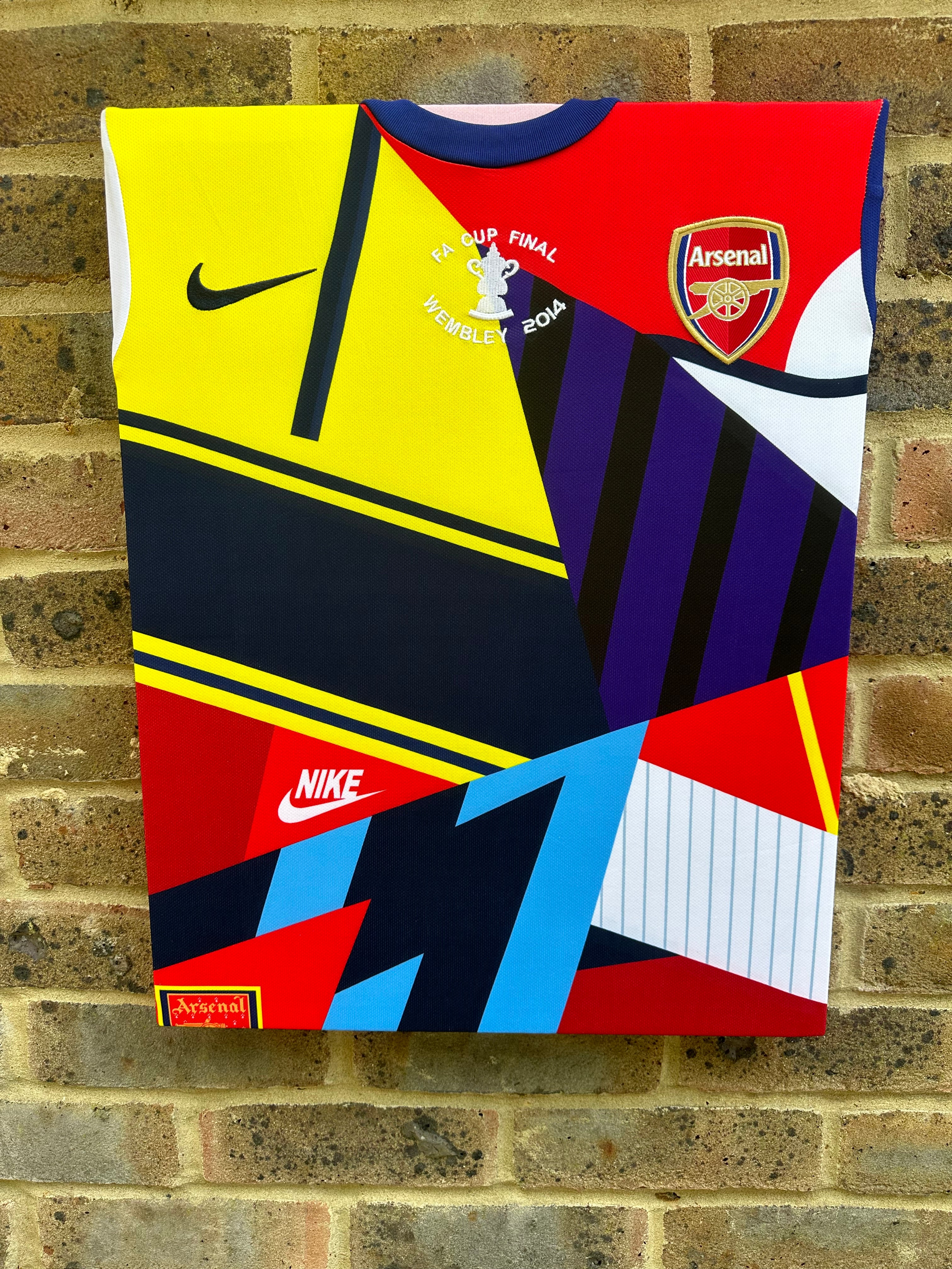 Arsenal FA Cup 20th Anniversary 2014 2024 Football Shirt Mash Up Memorabilia Canvas