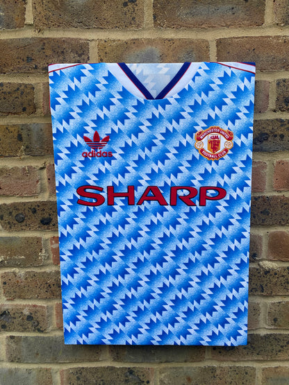 Manchester United 1990/92 retro away snowflake shirt memorabilia canvas