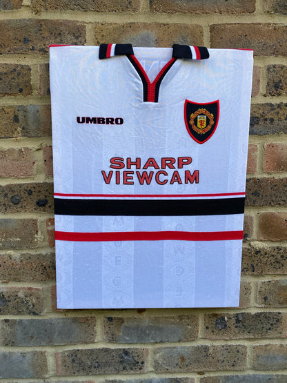 Manchester United 1998/99 away shirt memorabilia canvas