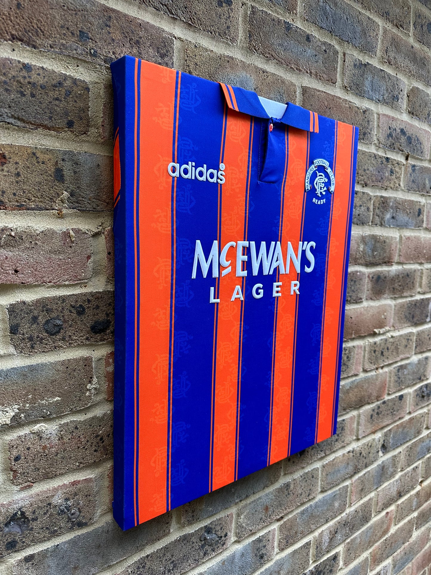 Rangers 1993/94 away football shirt memorabilia canvas