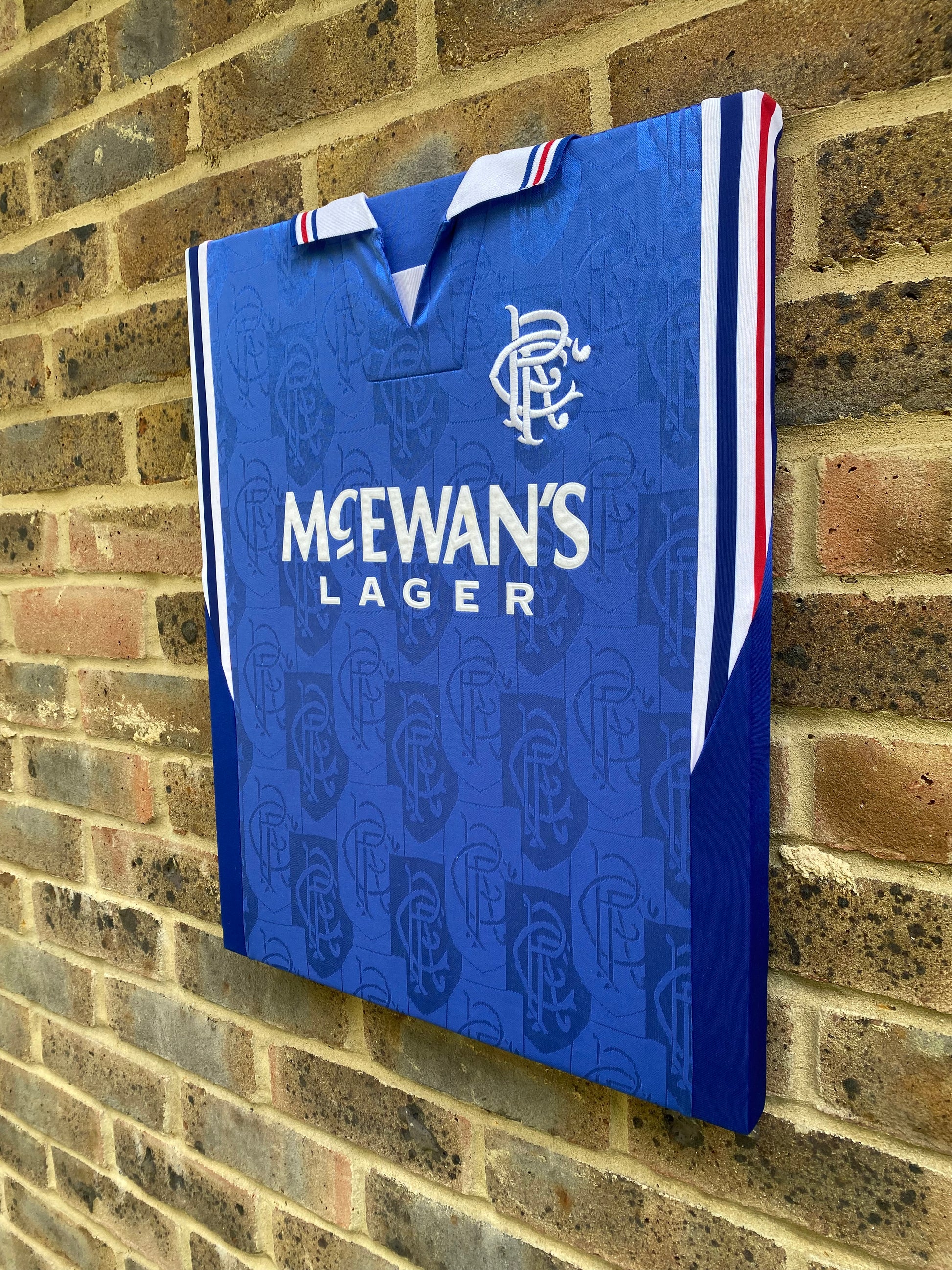 Rangers 1995/96 home shirt memorabilia canvas