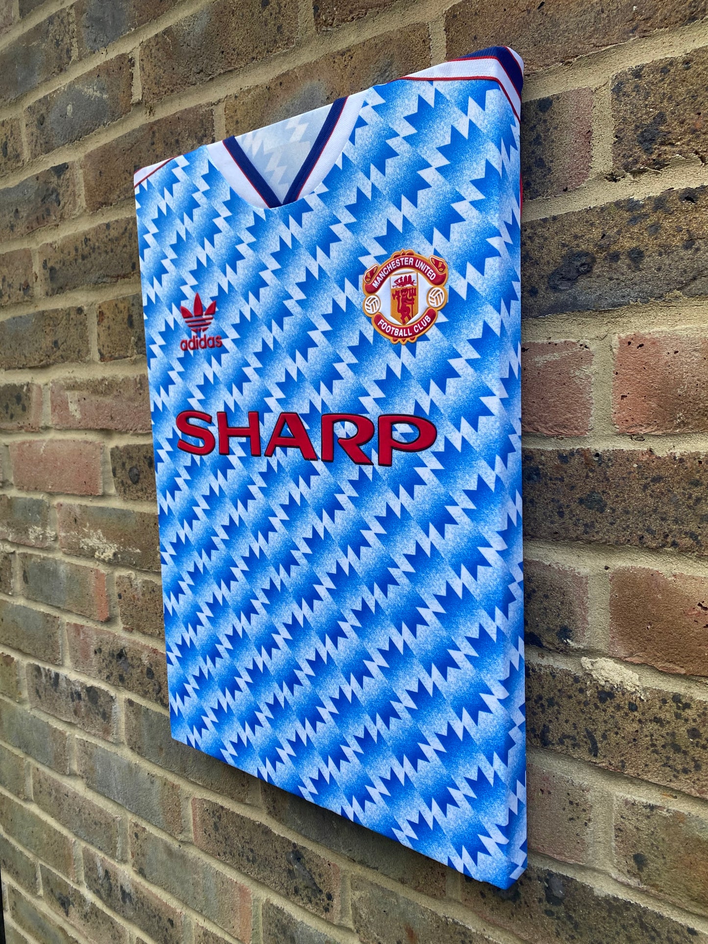 Manchester United 1990/92 retro away snowflake shirt memorabilia canvas